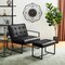 Set of 2 Modern Hunter Thick Leatherette Accent Chair & Accent Stool